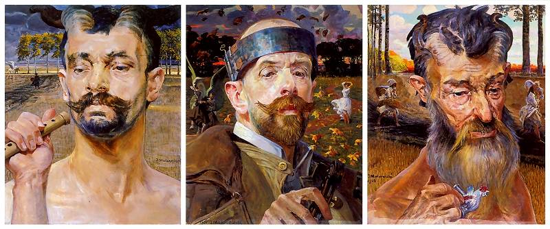 Autoportret z faunami (tryptyk)